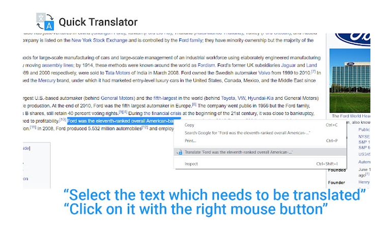 QuickTranslator - a Google Chrome Translation Extension