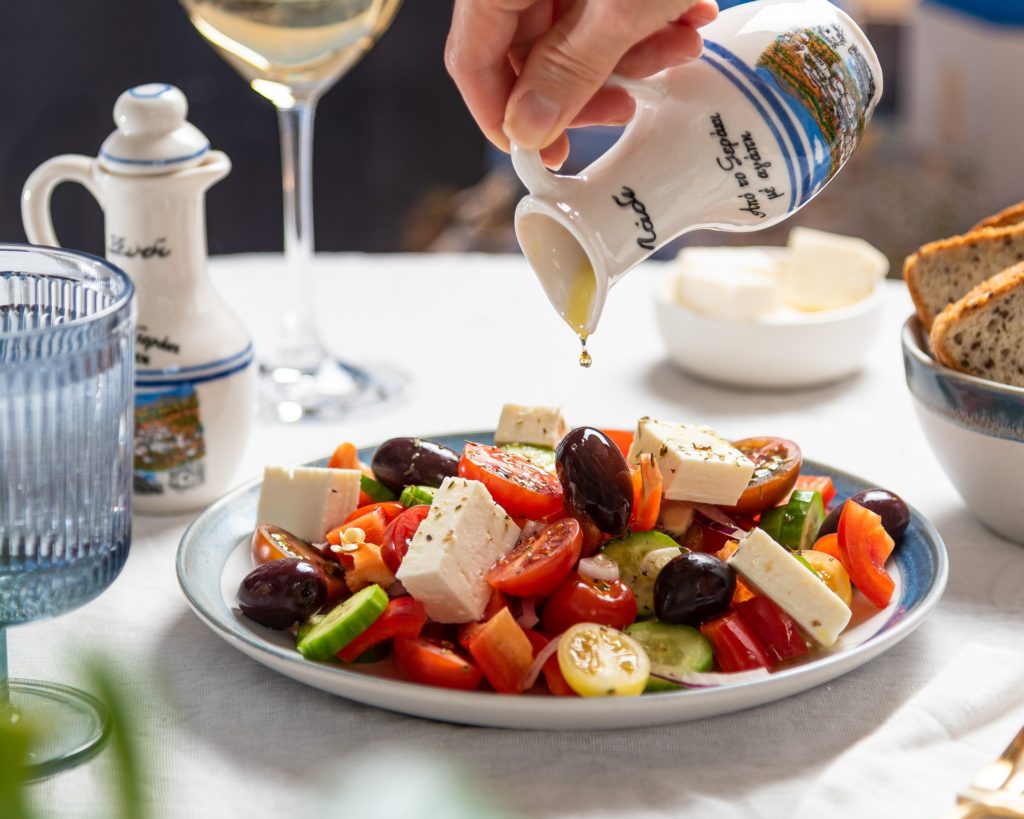 greek salad on a plate