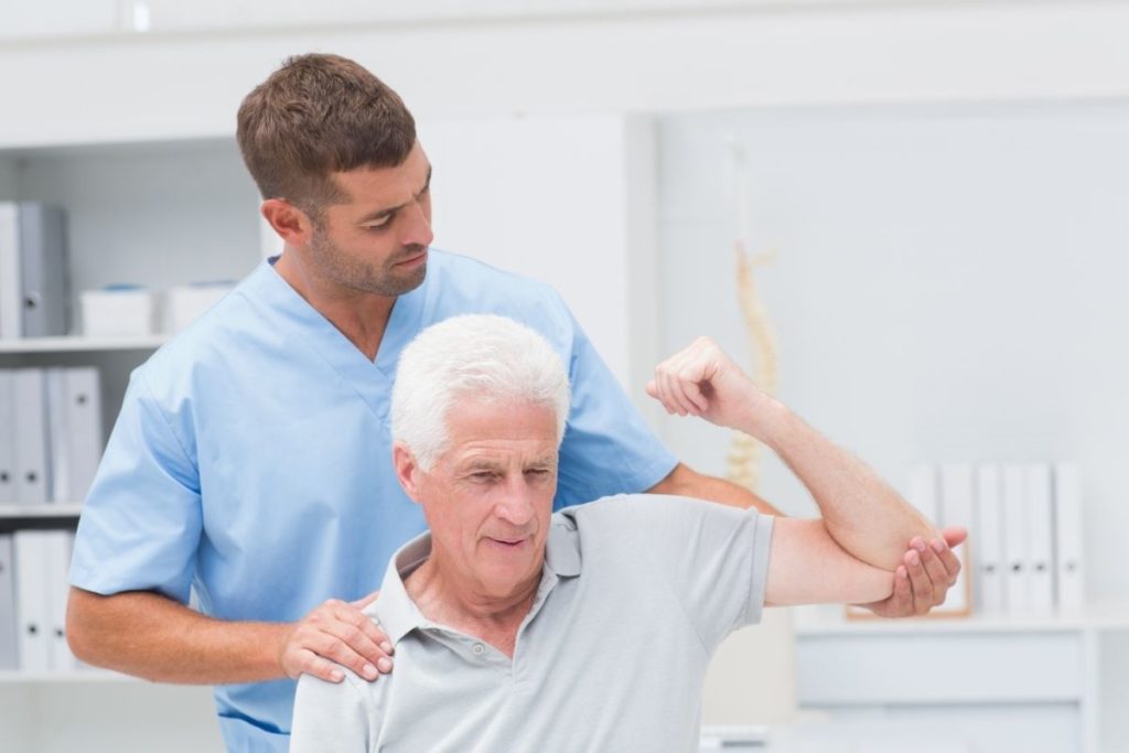 patient with a physiotherapist