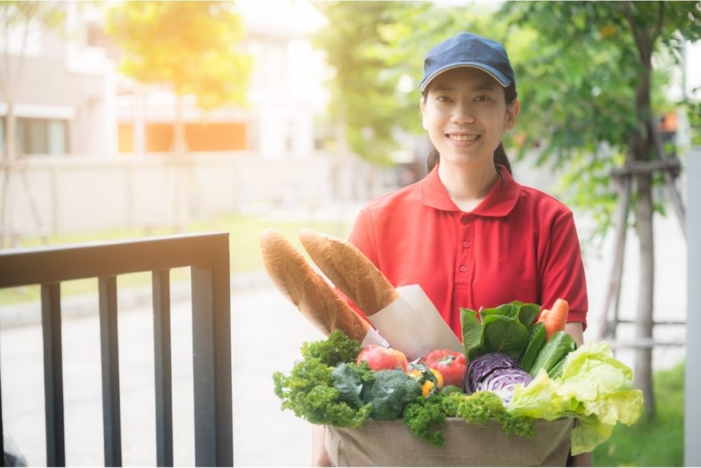 Woman Delivering grocery