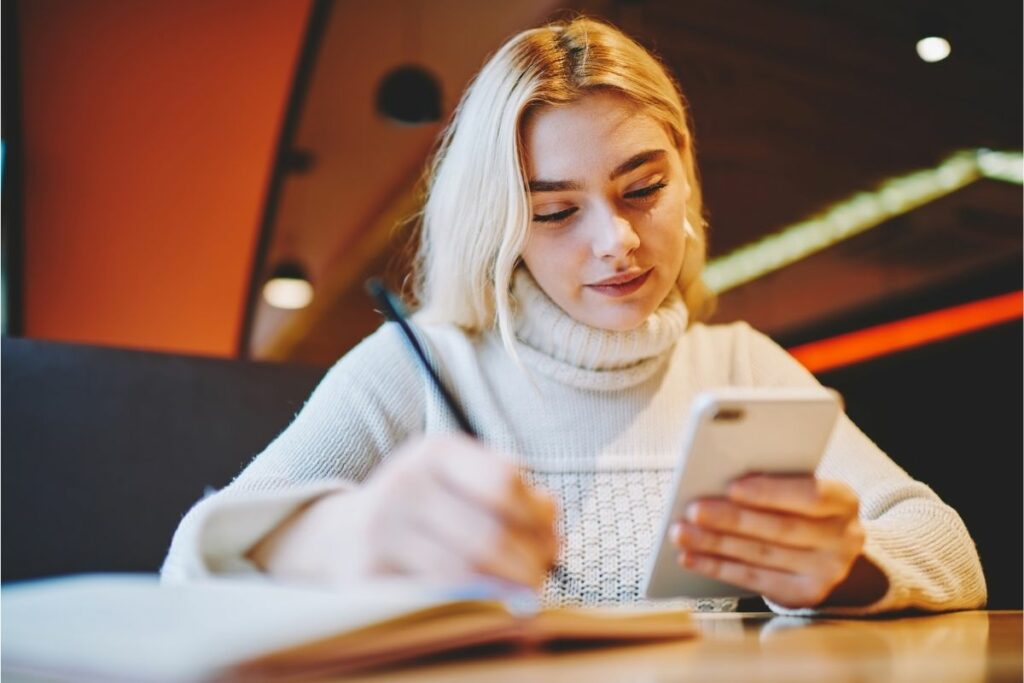 Woman on her phone