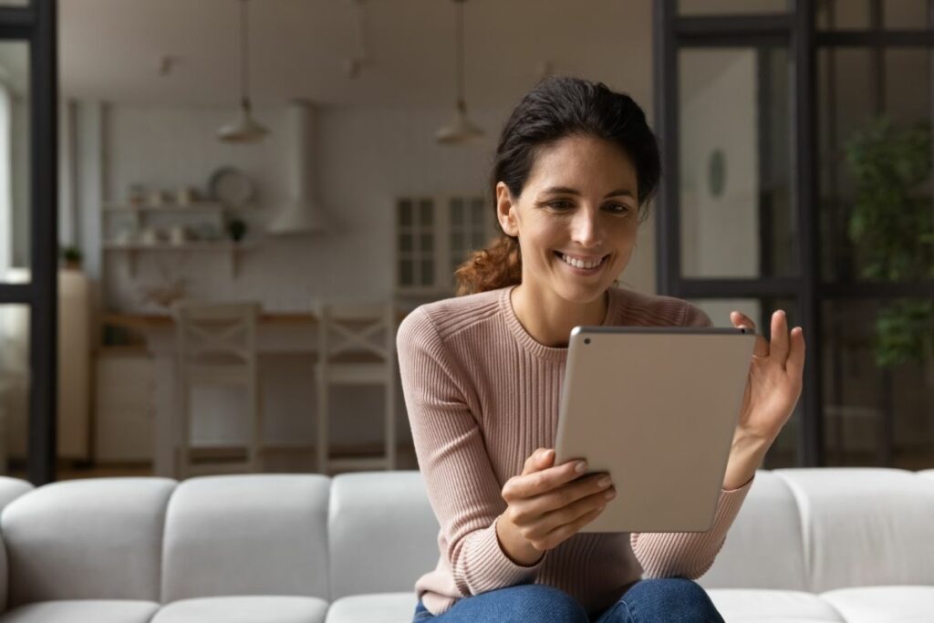 Woman on a video call